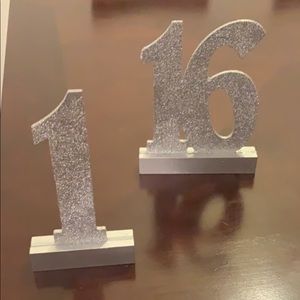 Silver Table Numbers 1-20